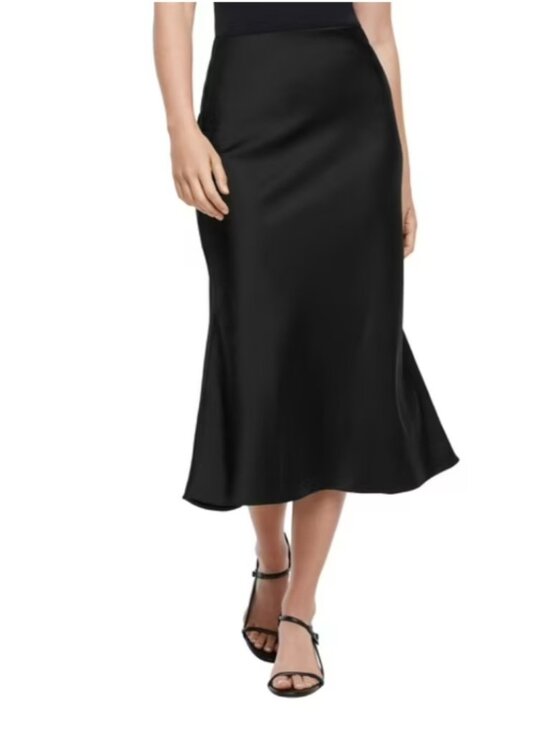 Express Dresses & Skirts - Express Women’s Black Midi Satin Skirt Size XXL